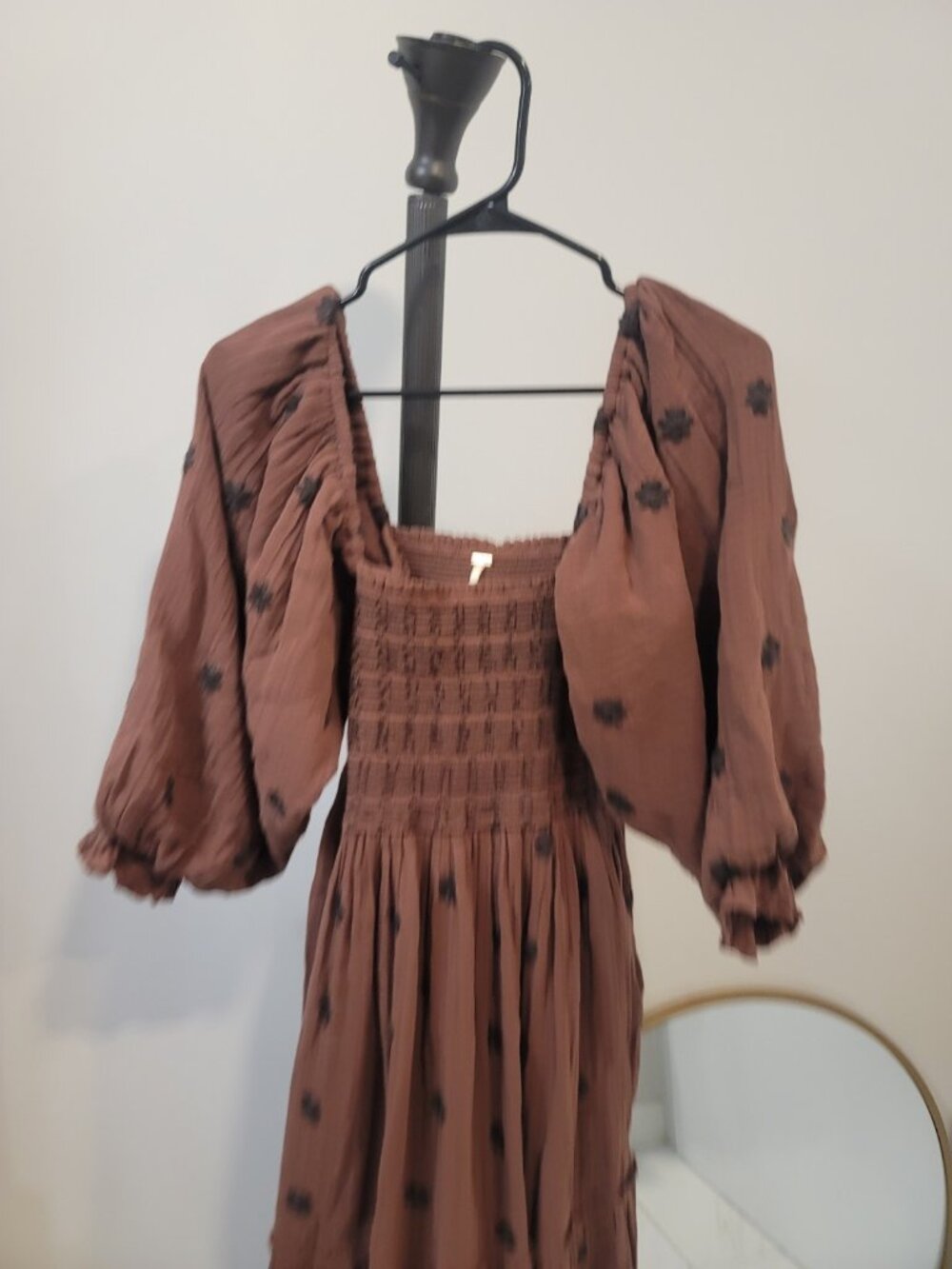 Free People Dahlia Embroidered Maxi Dress S RRP Brown - Picture 3 of 8